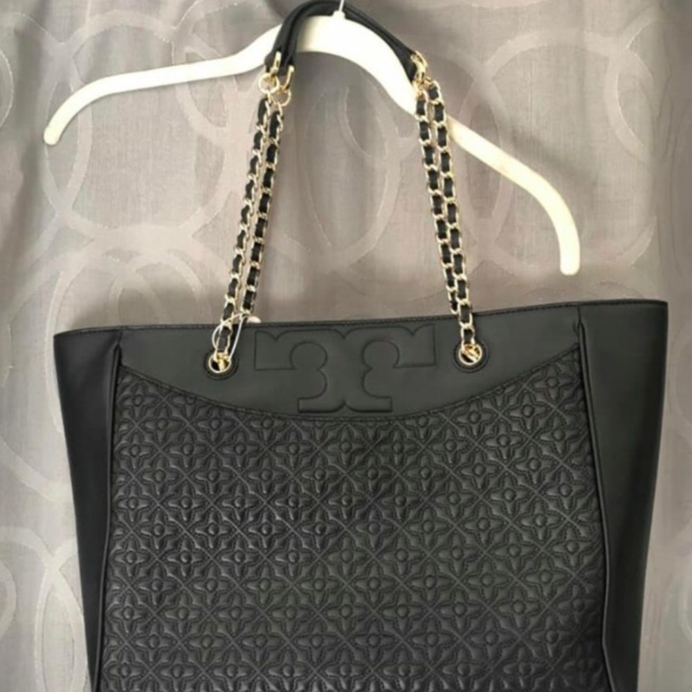 Large Black Tory Burch Bryant Bag with matching wallet NWT